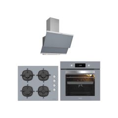 Silverline Gri Cam Ankastre Set 3420 Classy Davlumbaz - CS5343S01 Ocak - BO65E4S01 Fırın