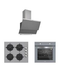 Silverline 3'lü Gri Cam Ankastre Set 3420 Classy 60 Gri+cs5335s02+bo65e1s01