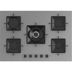 Ferre Steamart-Fryart-Sılentart Serisi Gri Set (SS038 + QEP64CPR +D079-SA) - Döküm Izgara / 75 cm Ocak