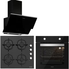 Silverline BO6501B01 - CS5343B01 - 3490 Oslo Siyah Ankastre Set