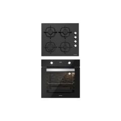 Silverline BO6502B02 - CS5343B01 Siyah Cam Ankastre Set