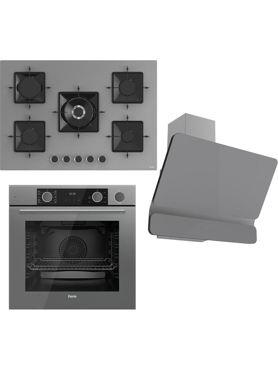Ferre Steamart Ss Serisi Gri Set (SS038 + XE64CPR +D082 )