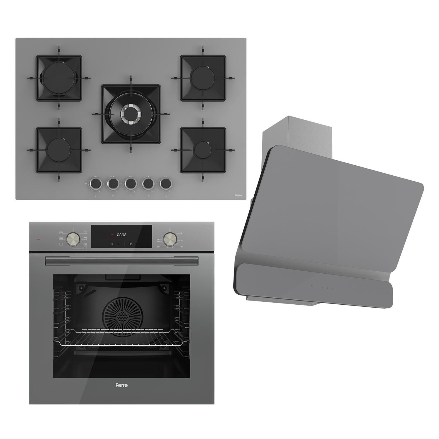 Ferre Flowart Ss Serisi Gri Set (ss038 + Qms63cpr +d082 ) -75'lik Seri