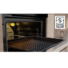 Silverline BO65P4B01 Buhar Destekli + Airfryer Özellikli Siyah Cam Ankastre Fırın