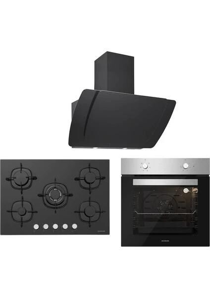 Silverline BO6501X01 - CS5365B01 - 3373 Misto 60 Siyah Ankastre Set