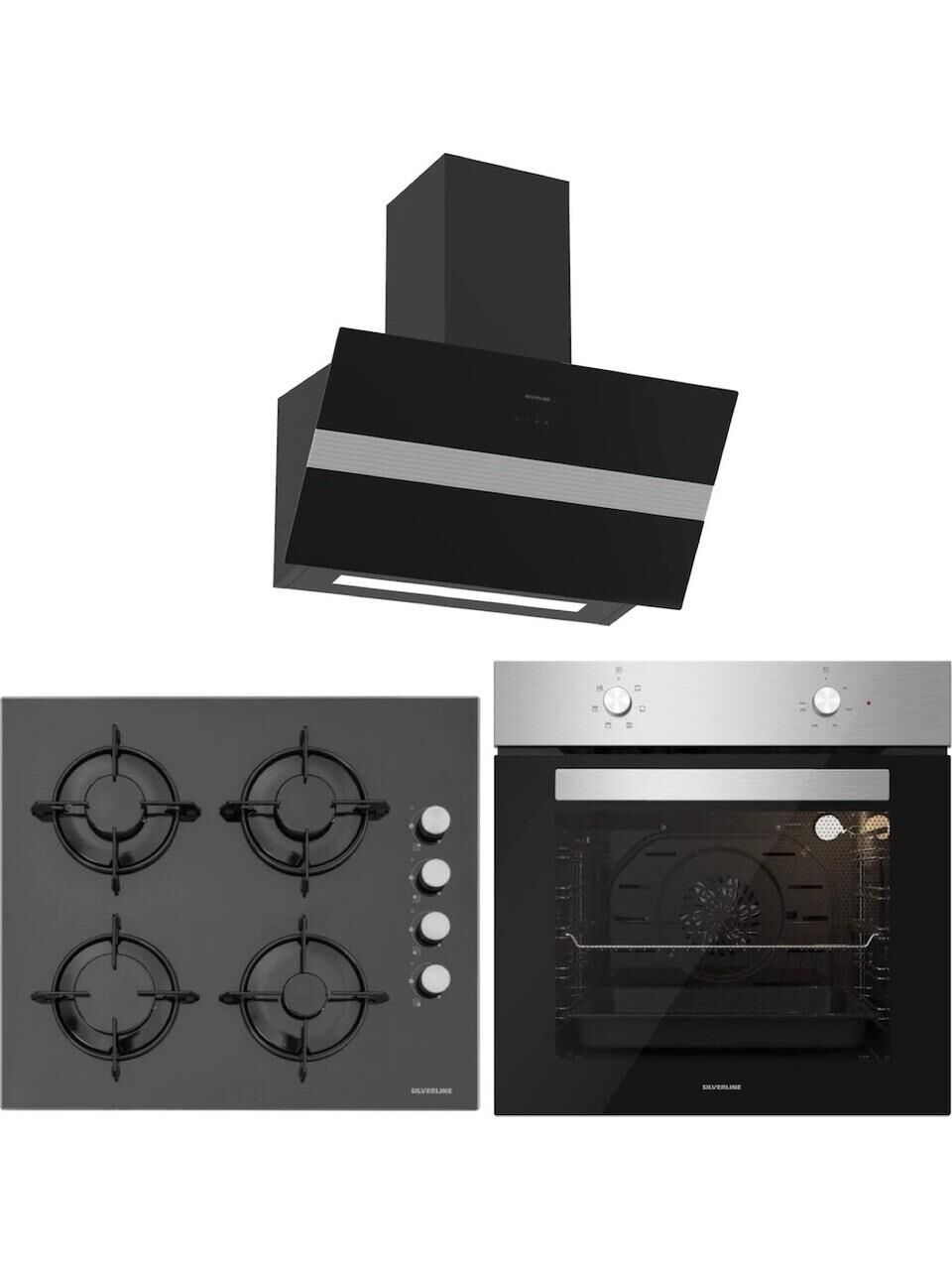 Silverline BO6501X01 - CS5349B01 - 3472 Bold 60 Siyah Ankastre Set