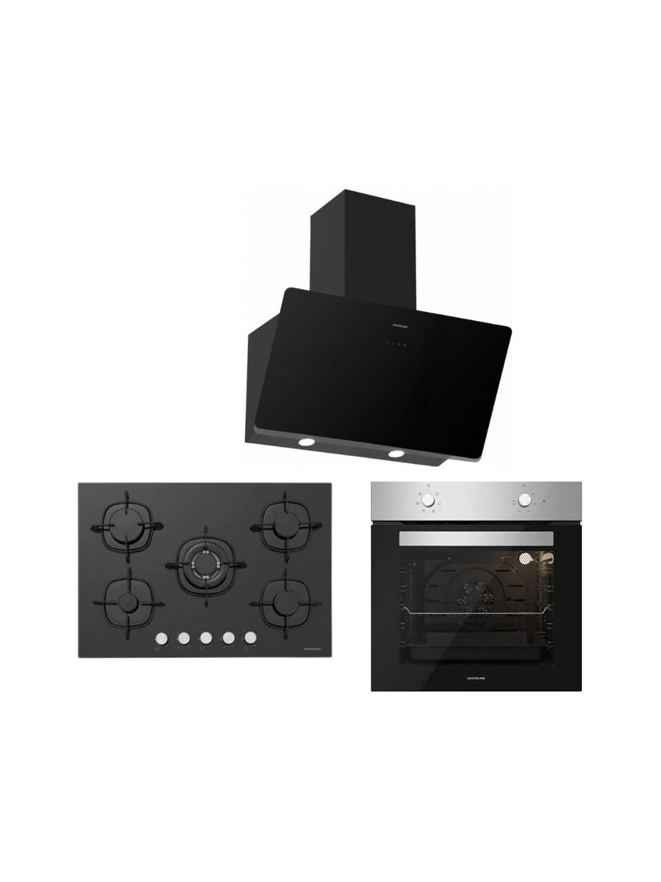 Silverline BO6501X01 - CS5365B01 - 3457 Soho 60 Siyah Ankastre Set