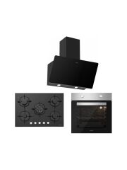 Silverline BO6501X01 - CS5365B01 - 3457 Soho 60 Siyah Ankastre Set