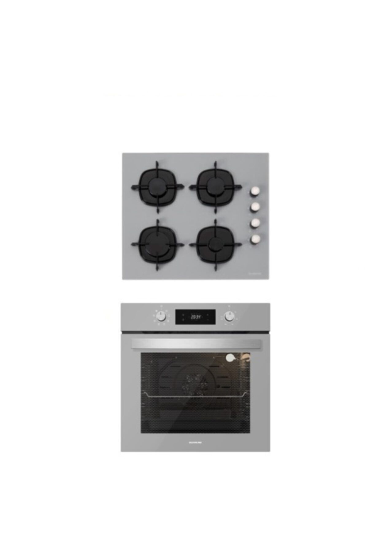 Silverline Gri 2'li Ankastre Set 5 Yıl Garanti (Cs5335s01+bo6504s01)