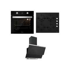 Silverline Ankastre Set; BO6504B01 Fırın, CS5335B01 Cam Ocak, Classy 60CM Davlumbaz