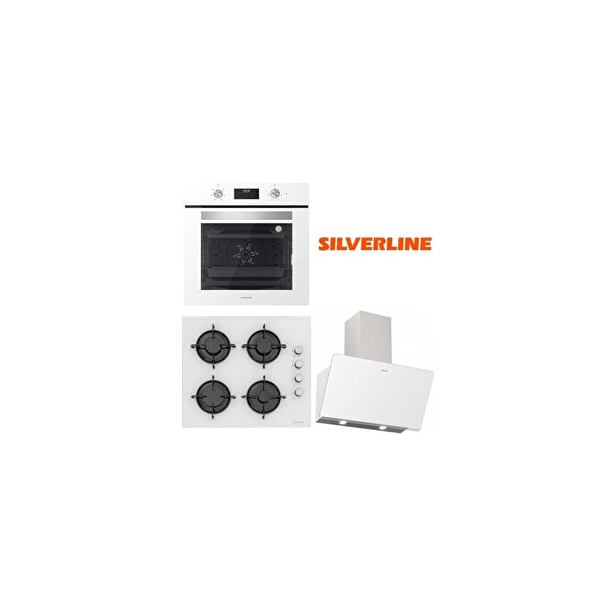 Silverline Beyaz Cam Ankastre Set BO6502W02 - CS5349W01 - 3457 Soho