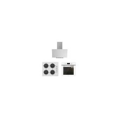 Silverline Beyaz Cam Ankastre Set ( 3481 Flam - CS5335W02 - BO6502W02 )