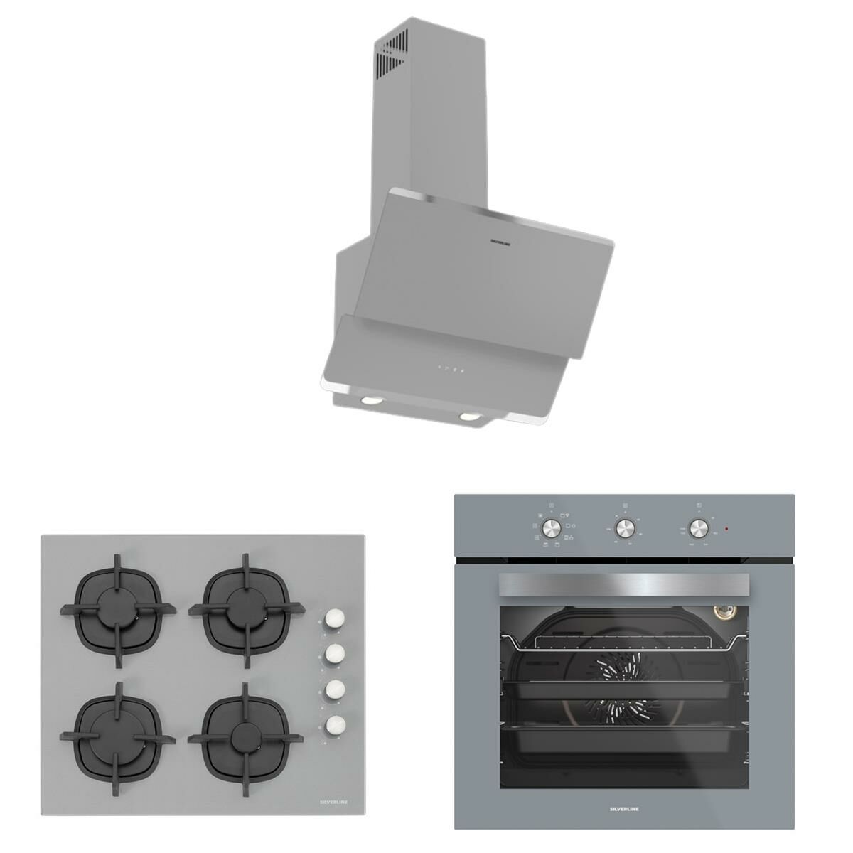 Silverline BO6503S01 - CS5343S01 - 3420 Classy 60 cm Gri Ankastre Set