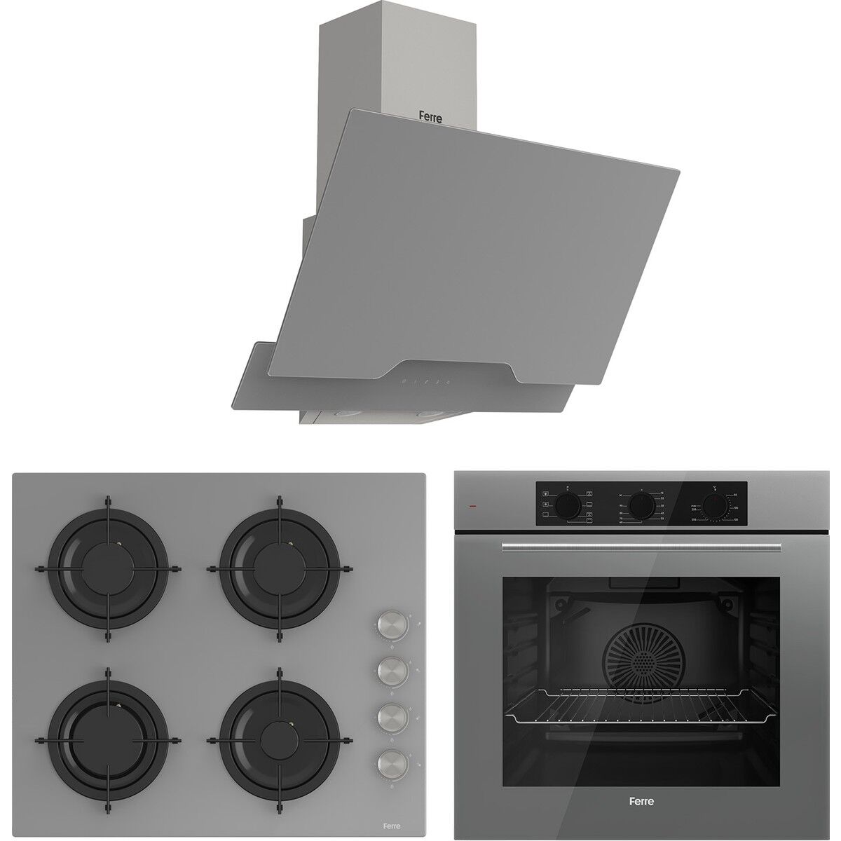 Ferre Soft Line Gri ankastre set ( QBL62CPR-CS208-D065 )