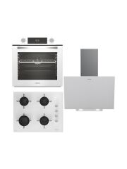 Altus Ala 322 W Fırın 159 Dw Ocak Ala 527 W Davlumbaz Beyaz Cam Ankastre Set