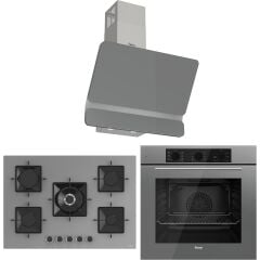 Ferre Ss Serisi Gri 5 Gözlü Ankastre Set ( QBL62CPR-SS038-D082 )