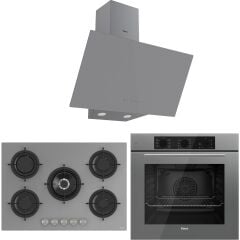 Ferre Rs Serisi Gri 5 Gözlü Ankastre Set ( QBL62CPR-RS038-D079 )