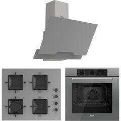 Ferre Elegant Line Gri Cam Ankastre Set ( QBL62CPR-SS208-D065 )