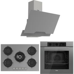 Ferre Rs Serisi Gri Cam  5 Gözlü Ankastre Set ( QBL62CPR-RS038-D065 )