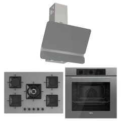 Ferre Ss Serisi Gri 5 Gözlü Ankastre Set ( QBL62CPR-SS038-D082 )