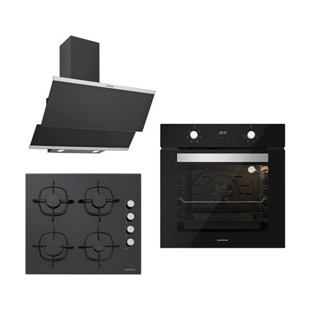 Silverline Ankastre Set Siyah (Digital Turbo Fırın)