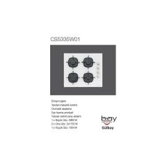 Silverline 3'lü Beyaz Cam Ankastre Set (3490 Oslo 60 BEYAZ+CS5335W01+BO6502W02)