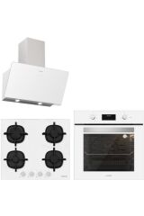 Silverline Beyaz Cam Ankastre Set bo6502w02-3457 Soho-cs5427w01