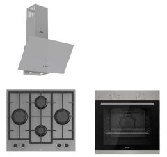 Ferre Gri Cam Ankastre Set D088 - LN388 Döküm Izgara Ocak - XE61MDV