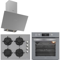 Silverline Gri Cam Ankastre Set BO65P4S01-CS5700E6S01-3481 Flam Gri (Buhar ve Airfryer Özellikli Fırın)