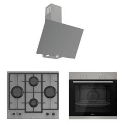 Ferre Gri Cam Ankastre Set D079 SlientArt- LN388 Döküm Izgara Ocak - XE61MDV