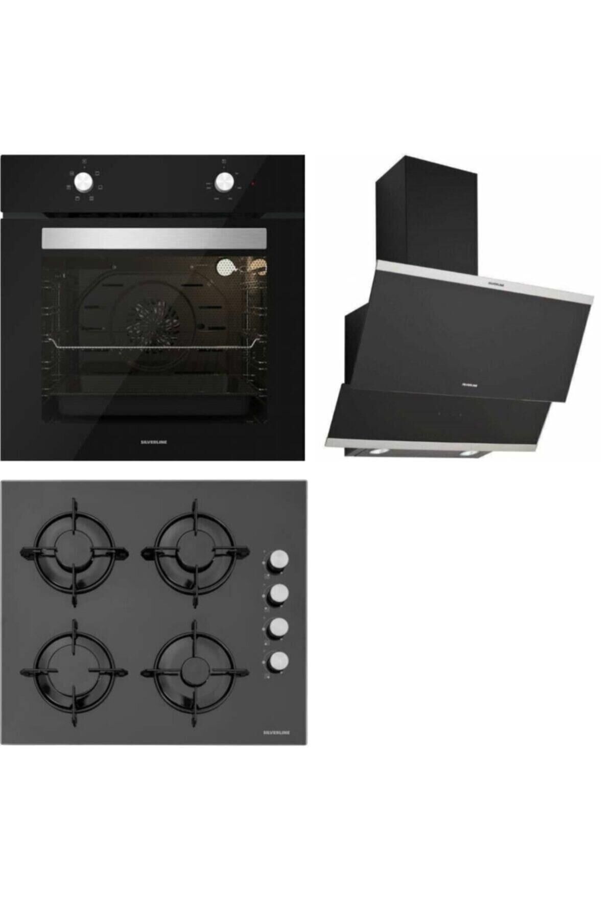 Silverline Siyah Cam Ankastre Set Bo6501b01 - Cs5349b01 - 3420 Classy