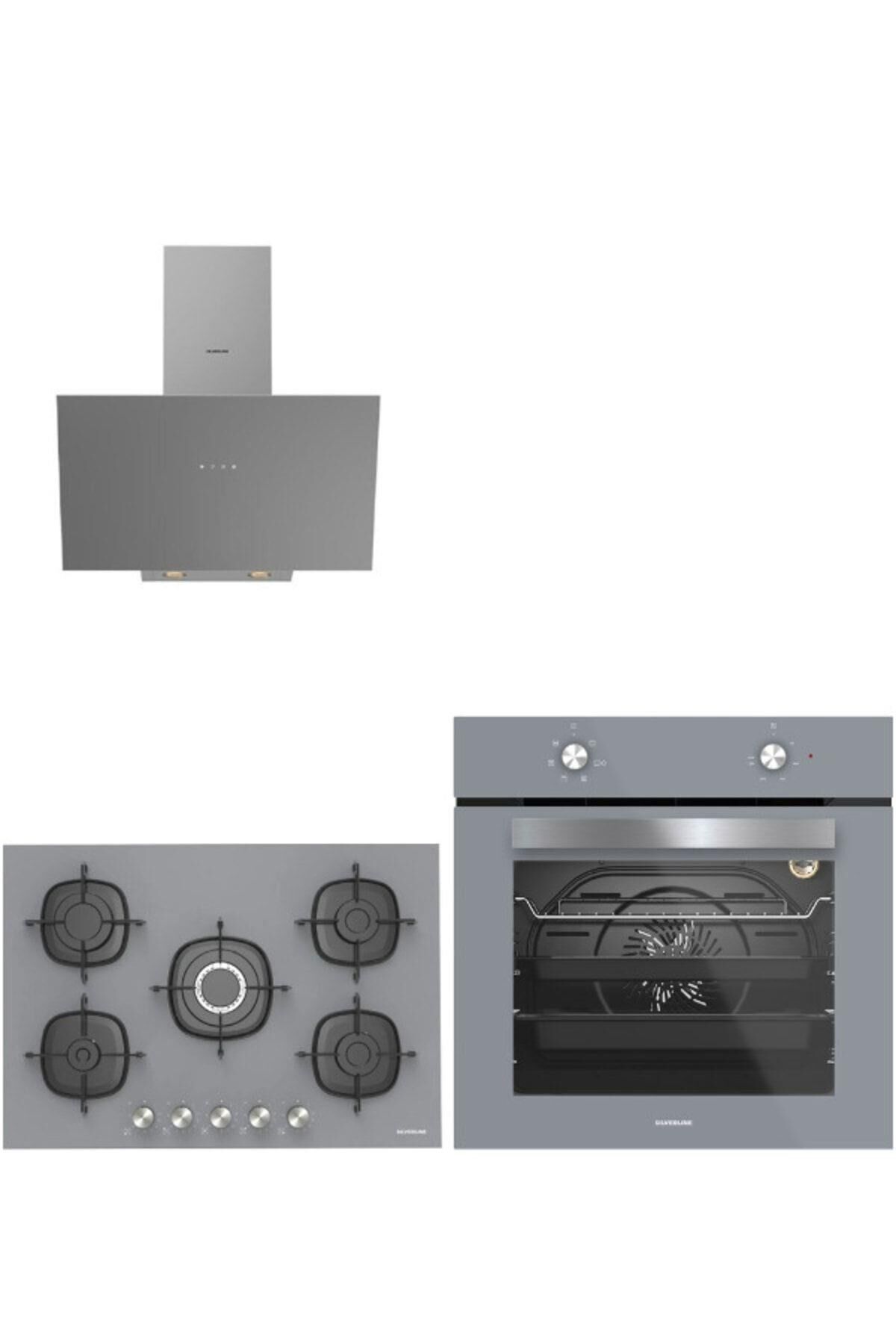 Silverline Gri Cam Ankastre Set 3481 - CS5622S01 75 CM - Bo6501s01