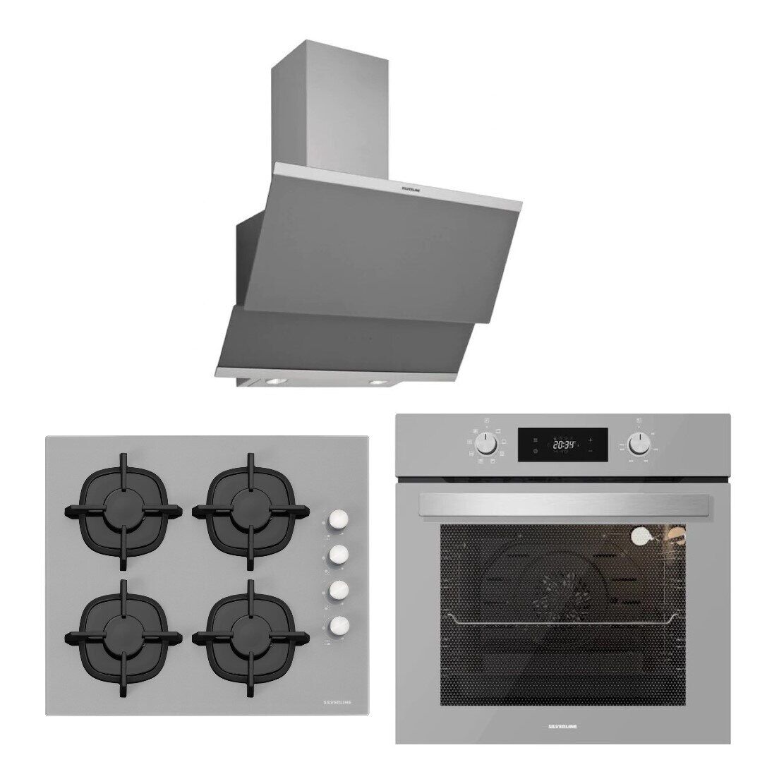 Silverline BO6504S01 - CS5343S01 - 3420 Classy 60 Gri Cam Ankastre Set