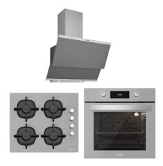 Silverline BO6504S01 - CS5343S01 - 3420 Classy 60 Gri Cam Ankastre Set