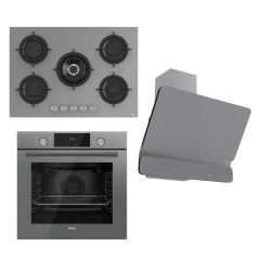 Ferre Flowart Serisi Gri Ankastre Set rs038+ Qms63cpr +d082