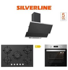 Silverline BO6504B01 - CS5365B01 - 3420 Classy 60 Siyah Cam Ankastre Set