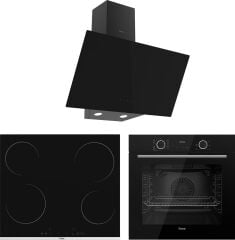 Ferre Fryart Smart Plus Siyah Vitroseramik Elektrikli 3'lü Ankastre Set ( XE63CS-MS261-D077 )