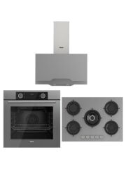 Ferre Fryart Gri Set (D065 Gri Davlumbaz -RS038 Gri Ocak- XE63CPR Fryart Gri Fırın)