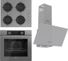 Ferre Fryart Ss Serisi Gri Set (CS208 + XE63CPR +D088 ) - Emaye Izgara