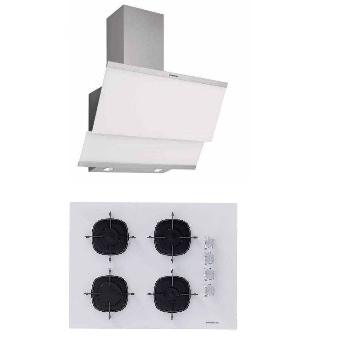 Silverline 2'li Beyaz Cam Ankastre Set 3420 Classy 60 cm -Cs5665w01 65cm Cam Ocak