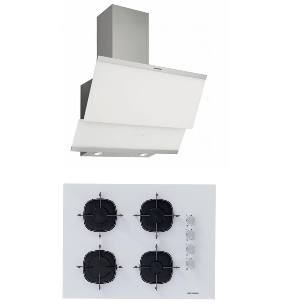 Silverline 2'li Beyaz Cam Ankastre Set 3420 Classy 60 cm -Cs5665w01 65cm Cam Ocak