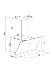 Silverline 3481 Siyah Cam Duvar Tipi Davlumbaz