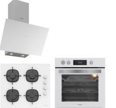 Silverline Beyaz Cam Ankastre Set BO65P4W01-CS5700E6W01-3481 Flam Beyaz (Buhar ve Airfryer Özellikli Fırın)