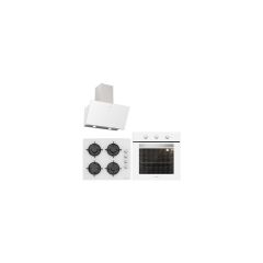 Silverline Beyaz Cam Ankastre Set (BO6503W01-3457 SOHO-CS5349W01)