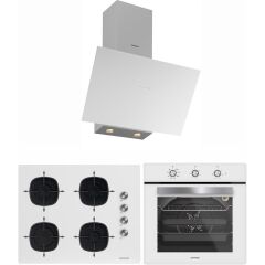 Silverline Beyaz 65 cm Ocaklı Dijital Fırınlı Ankastre Set (3481 Flam - CS5700E7W01 - BO6503W01 )