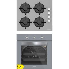 Silverline BO6503S01 - CS5343S01 Gri 2'Li Ankastre Set