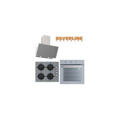 Silverline Ankastre Set (CS5335S01-BO6503S01-3457 Soho) Gri Renkli Cam Ocaklı Yüksek Performanslı