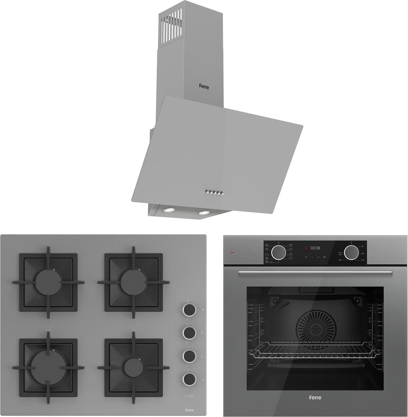 Ferre Fryart Sc Serisi Gri 3'lü Ankastre Set ( XE63CPR-SC208-D088 )