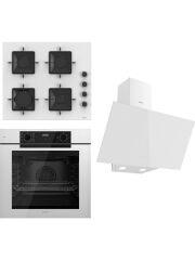 Ferre Steamart-Fryart Serisi Beyaz Set (SS206 + QEP63CB +D078 ) - Emaye Izgara