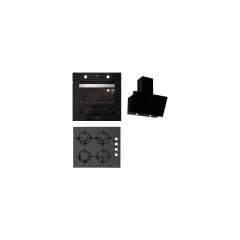 Silverline Siyah Cam Ankastre Set BO6502B02-CS5335B01-3457 Soho